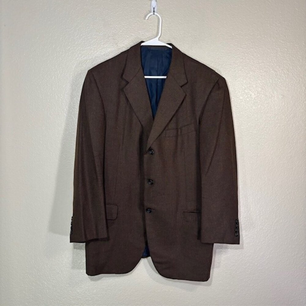 Oxxford Clothes Sportcoat Mens 44R Silk Wool Brown Blazer Jacket 3 Button
